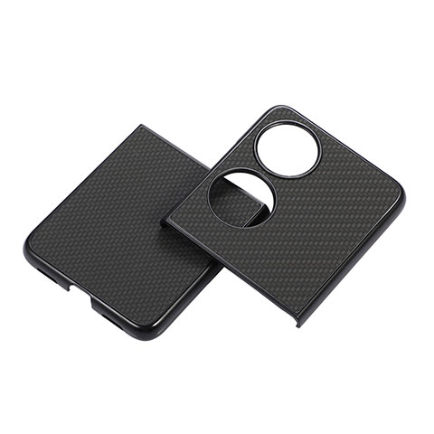 Custodia Lusso Pelle e Plastica Opaca Cover BH3 per Huawei P60 Pocket Nero