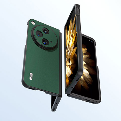 Custodia Lusso Pelle e Plastica Opaca Cover BH3 per OnePlus Open 5G Verde