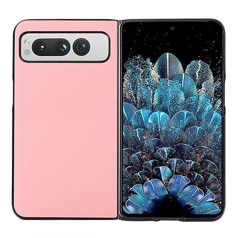 Custodia Lusso Pelle e Plastica Opaca Cover BH5 per Google Pixel Fold 5G Rosa