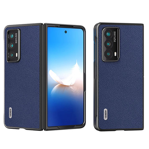 Custodia Lusso Pelle e Plastica Opaca Cover BH5 per Huawei Honor Magic Vs2 5G Blu