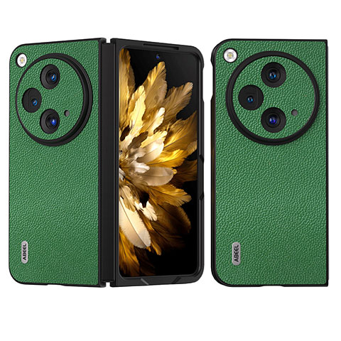 Custodia Lusso Pelle e Plastica Opaca Cover BH6 per OnePlus Open 5G Verde