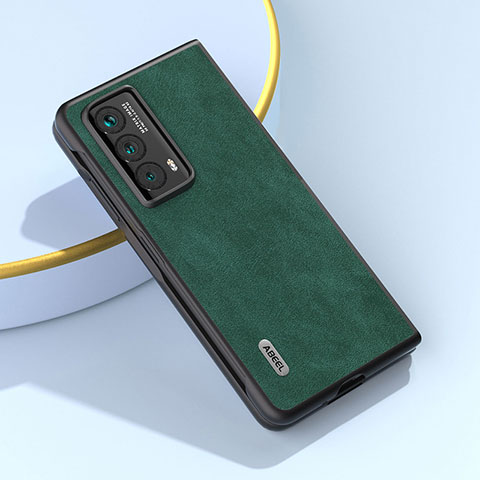 Custodia Lusso Pelle e Plastica Opaca Cover BH7 per Huawei Honor Magic Vs2 5G Verde