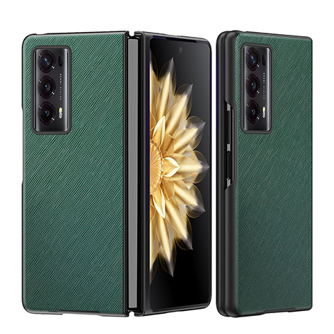 Custodia Lusso Pelle e Plastica Opaca Cover GS2 per Huawei Honor Magic V2 Ultimate 5G Verde