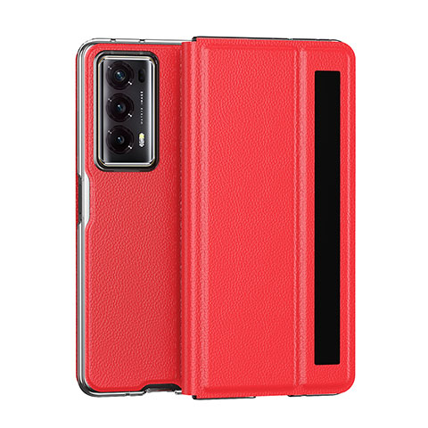 Custodia Lusso Pelle e Plastica Opaca Cover GS6 per Huawei Honor Magic V2 5G Rosso