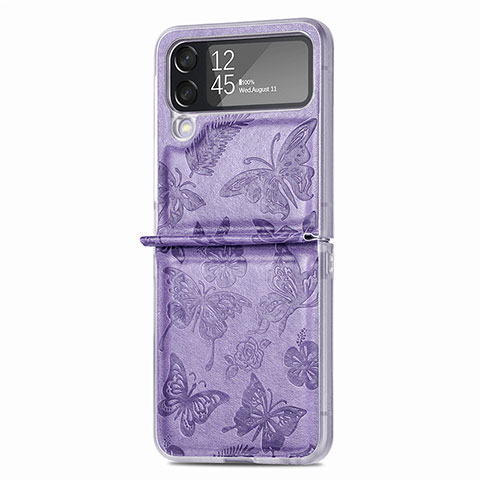 Custodia Lusso Pelle e Plastica Opaca Cover H07 per Samsung Galaxy Z Flip4 5G Viola