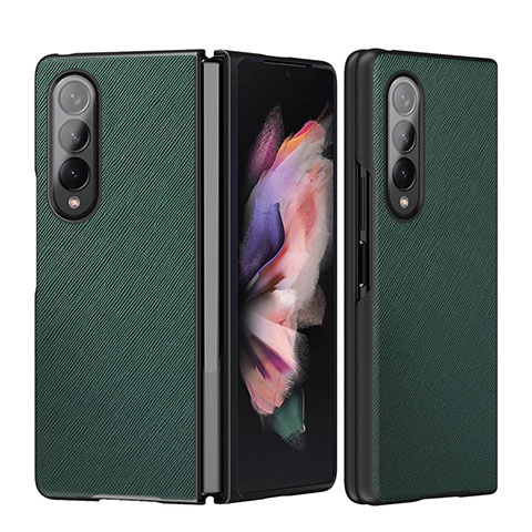 Custodia Lusso Pelle e Plastica Opaca Cover L06 per Samsung Galaxy Z Fold3 5G Verde