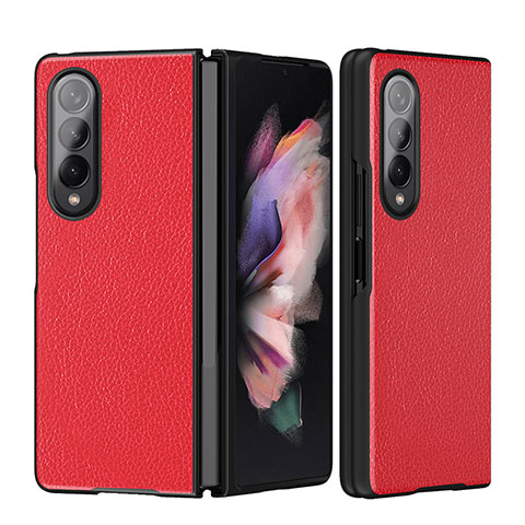 Custodia Lusso Pelle e Plastica Opaca Cover L08 per Samsung Galaxy Z Fold4 5G Rosso