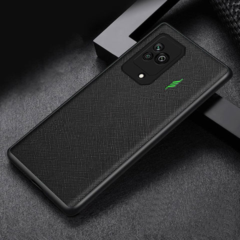 Custodia Lusso Pelle e Plastica Opaca Cover per Xiaomi Black Shark 5 Pro 5G Nero