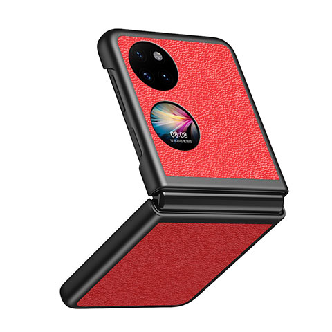 Custodia Lusso Pelle e Plastica Opaca Cover QH4 per Huawei P60 Pocket Rosso