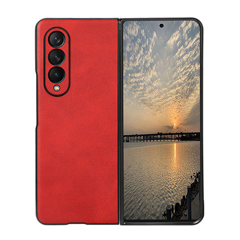 Custodia Lusso Pelle e Plastica Opaca Cover R02 per Samsung Galaxy Z Fold4 5G Rosso