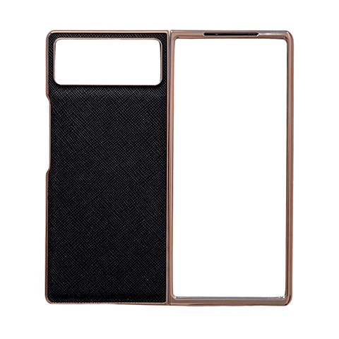 Custodia Lusso Pelle e Plastica Opaca Cover S01 per Xiaomi Mix Fold 2 5G Nero