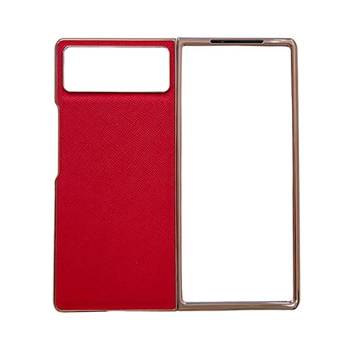 Custodia Lusso Pelle e Plastica Opaca Cover S01 per Xiaomi Mix Fold 2 5G Rosso