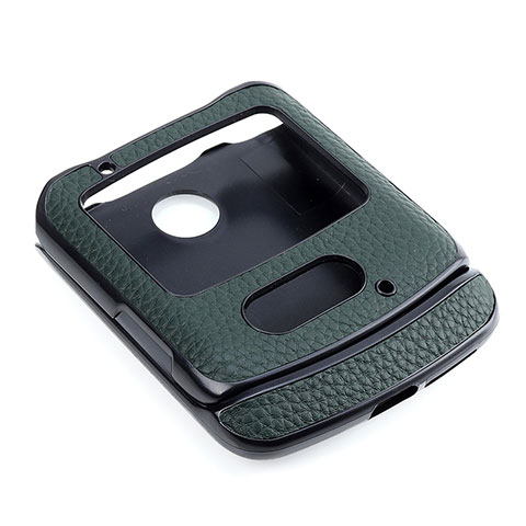 Custodia Lusso Pelle e Plastica Opaca Cover S03 per Motorola Moto RAZR (2022) 5G Verde