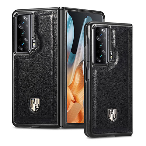 Custodia Lusso Pelle e Plastica Opaca Cover S04D per Huawei Honor Magic Vs Ultimate 5G Nero