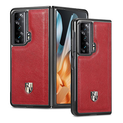 Custodia Lusso Pelle e Plastica Opaca Cover S04D per Huawei Honor Magic Vs Ultimate 5G Rosso