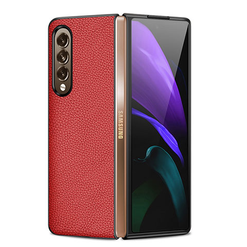 Custodia Lusso Pelle e Plastica Opaca Cover S05 per Samsung Galaxy Z Fold4 5G Rosso