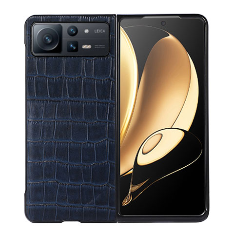 Custodia Lusso Pelle e Plastica Opaca Cover S06 per Xiaomi Mix Fold 2 5G Blu