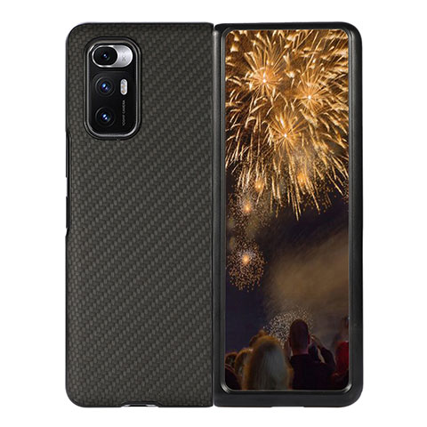 Custodia Lusso Pelle e Plastica Opaca Cover S07 per Xiaomi Mix Fold 5G Nero