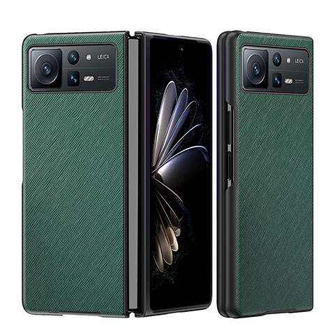 Custodia Lusso Pelle e Plastica Opaca Cover S08 per Xiaomi Mix Fold 2 5G Verde