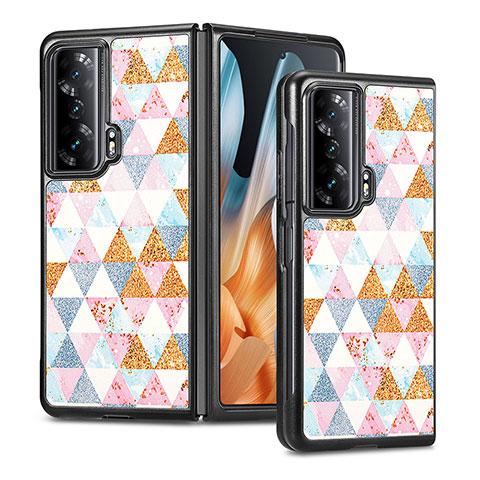 Custodia Lusso Pelle e Plastica Opaca Cover S08D per Huawei Honor Magic Vs Ultimate 5G Bianco