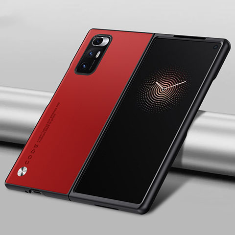 Custodia Lusso Pelle e Plastica Opaca Cover S09 per Xiaomi Mix Fold 5G Rosso