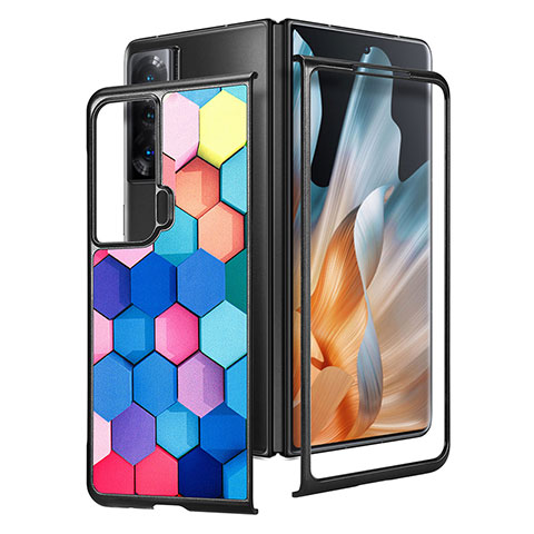 Custodia Lusso Pelle e Plastica Opaca Cover S09D per Huawei Honor Magic Vs 5G Colorato