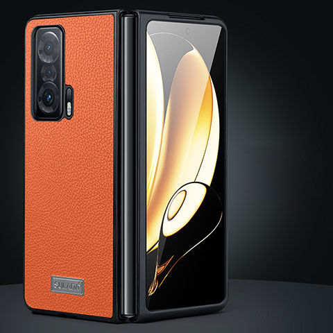 Custodia Lusso Pelle e Plastica Opaca Cover SD1 per Huawei Honor Magic Vs Ultimate 5G Arancione