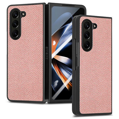 Custodia Lusso Pelle e Plastica Opaca Cover SD9 per Samsung Galaxy Z Fold5 5G Rosa