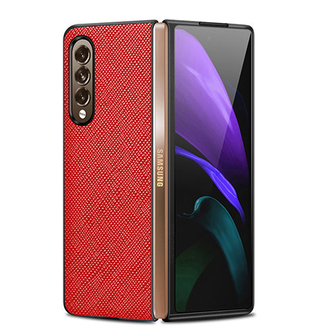 Custodia Lusso Pelle e Plastica Opaca Cover Z01 per Samsung Galaxy Z Fold3 5G Rosso