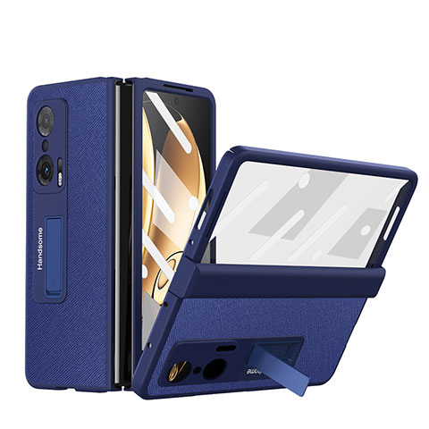 Custodia Lusso Pelle e Plastica Opaca Cover ZL1 per Huawei Honor Magic V 5G Blu