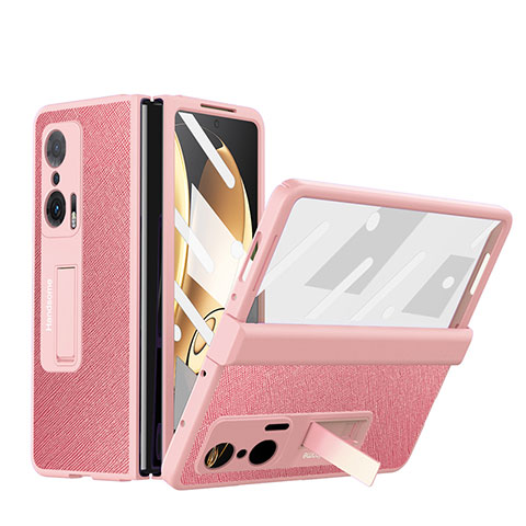 Custodia Lusso Pelle e Plastica Opaca Cover ZL1 per Huawei Honor Magic V 5G Oro Rosa