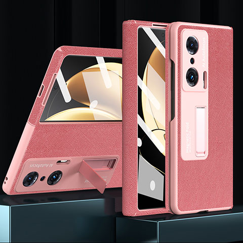 Custodia Lusso Pelle e Plastica Opaca Cover ZL2 per Huawei Honor Magic V 5G Oro Rosa