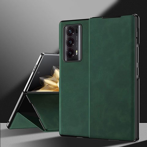 Custodia Lusso Pelle e Plastica Opaca Cover ZL3 per Huawei Honor Magic V2 Ultimate 5G Verde