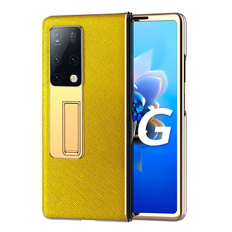 Custodia Lusso Pelle e Plastica Opaca Cover ZL3 per Huawei Mate X2 Giallo