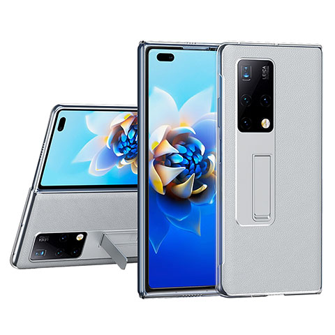 Custodia Lusso Pelle e Plastica Opaca Cover ZL4 per Huawei Mate X2 Argento