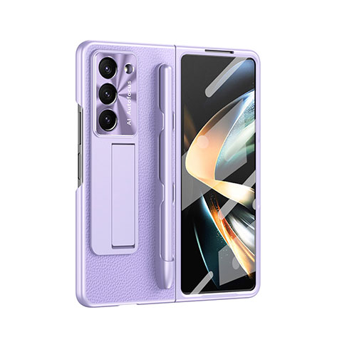 Custodia Lusso Pelle e Plastica Opaca Cover ZL6 per Samsung Galaxy Z Fold5 5G Viola