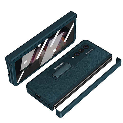 Custodia Lusso Pelle e Plastica Opaca Cover ZL7 per Samsung Galaxy Z Fold4 5G Verde