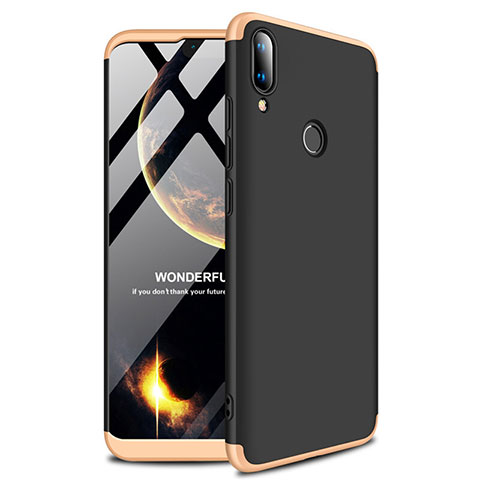 Custodia Plastica Rigida Cover Opaca A01 per Huawei Enjoy 9 Plus Oro e Nero