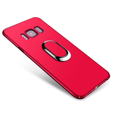 Custodia Plastica Rigida Cover Opaca con Anello Supporto A01 per Samsung Galaxy S8 Rosso