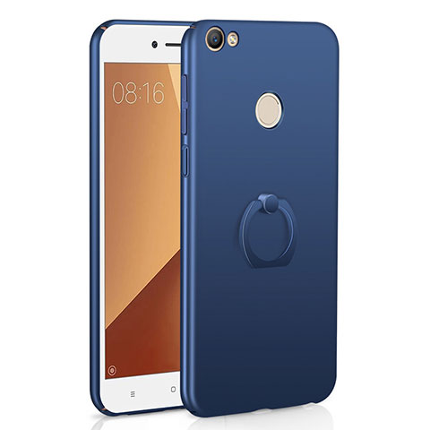 Custodia Plastica Rigida Cover Opaca con Anello Supporto A01 per Xiaomi Redmi Y1 Blu