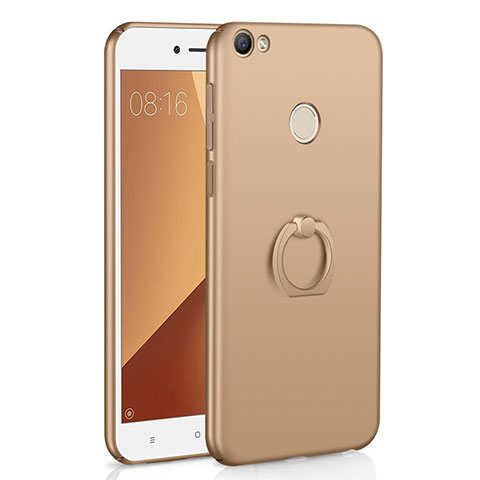 Custodia Plastica Rigida Cover Opaca con Anello Supporto A01 per Xiaomi Redmi Y1 Oro