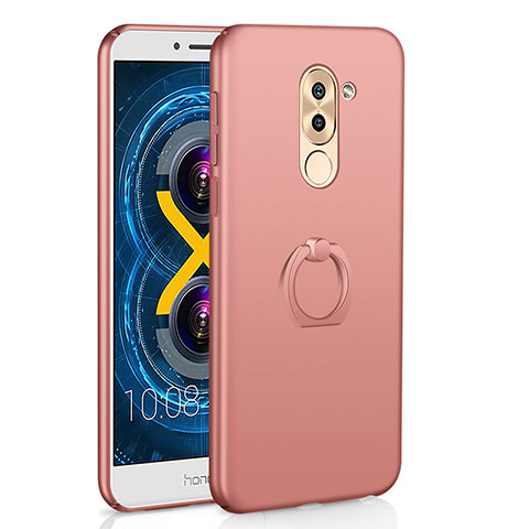 Custodia Plastica Rigida Cover Opaca con Anello Supporto A02 per Huawei GR5 (2017) Oro Rosa