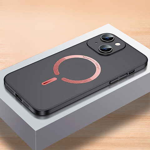 Custodia Plastica Rigida Cover Opaca con Mag-Safe Magnetic QC1 per Apple iPhone 15 Nero