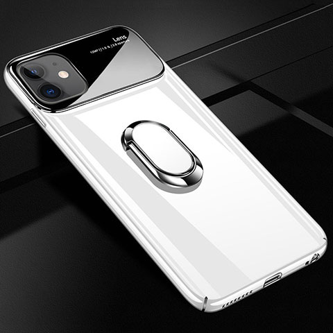 Custodia Plastica Rigida Cover Opaca con Magnetico Anello Supporto A01 per Apple iPhone 12 Mini Bianco