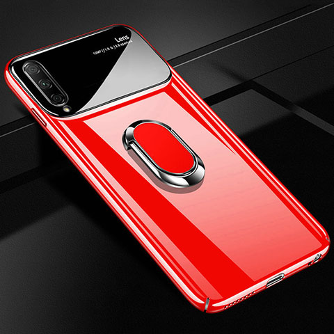 Custodia Plastica Rigida Cover Opaca con Magnetico Anello Supporto A01 per Huawei Honor 9X Pro Rosso