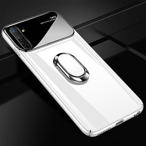 Custodia Plastica Rigida Cover Opaca con Magnetico Anello Supporto A01 per Oppo K5 Bianco