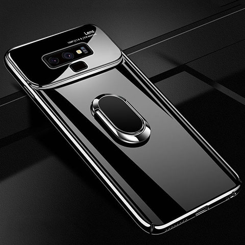 Custodia Plastica Rigida Cover Opaca con Magnetico Anello Supporto A01 per Samsung Galaxy Note 9 Nero