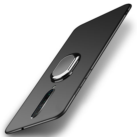 Custodia Plastica Rigida Cover Opaca con Magnetico Anello Supporto A01 per Xiaomi Redmi K30 4G Nero