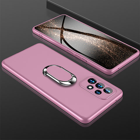 Custodia Plastica Rigida Cover Opaca con Magnetico Anello Supporto GK1 per Samsung Galaxy A53 5G Oro Rosa