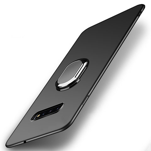 Custodia Plastica Rigida Cover Opaca con Magnetico Anello Supporto P02 per Samsung Galaxy S10 5G Nero